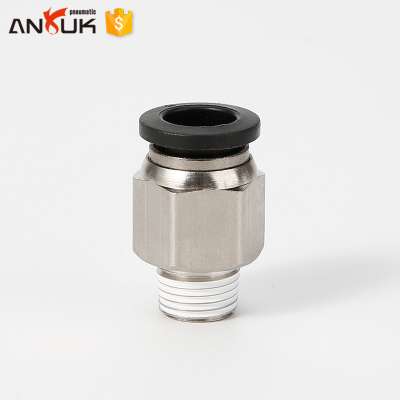 PC series male thread pneumatic tube connector brass air one touch quick fitting