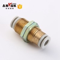 SMC Type Kq2e/Kb2e  Series Pneumatic Fitting Bulkhead Union Brass Pushi in Connector Pmm Air Hose Fitting