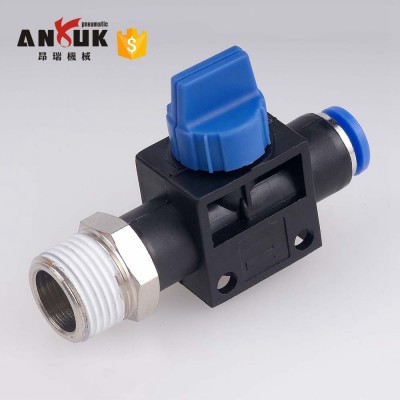 Hvsf Hand Valve with One Sides Male Thread Pneumatic Throttle Valve Quick Connect Air Hose Fittings Throttle Check Valve